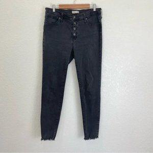 Madewell Raw Hem Button Fly Skinny Jeans